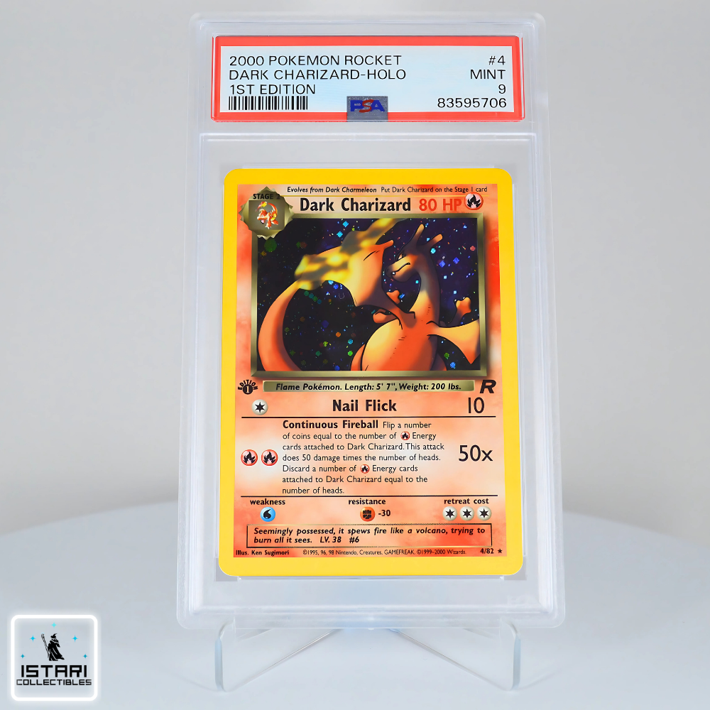PSA 9 - Dark Charizard (1st Edition) - Rocket - Pokémon - 2000
